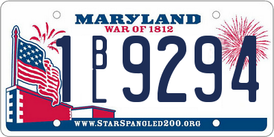MD license plate 1BL9294