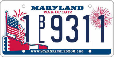 MD license plate 1BL9311