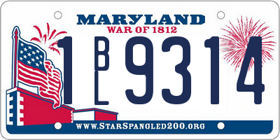 MD license plate 1BL9314