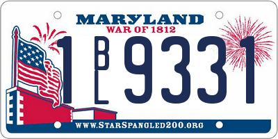 MD license plate 1BL9331