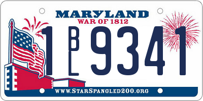 MD license plate 1BL9341