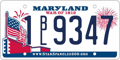 MD license plate 1BL9347