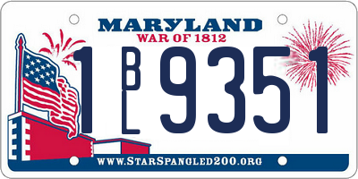 MD license plate 1BL9351