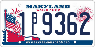 MD license plate 1BL9362
