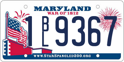 MD license plate 1BL9367