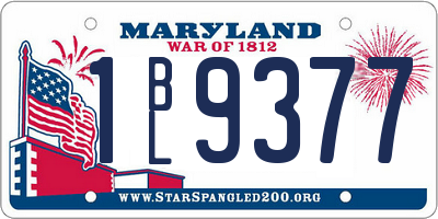 MD license plate 1BL9377