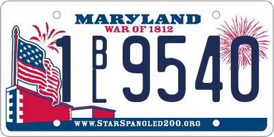 MD license plate 1BL9540