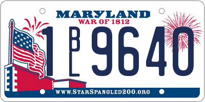 MD license plate 1BL9640