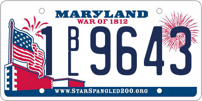 MD license plate 1BL9643