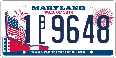 MD license plate 1BL9648