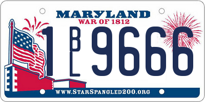 MD license plate 1BL9666