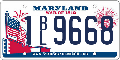 MD license plate 1BL9668