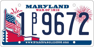 MD license plate 1BL9672