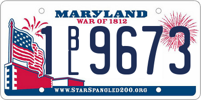 MD license plate 1BL9673