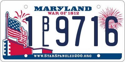 MD license plate 1BL9716
