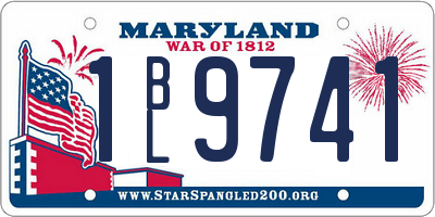 MD license plate 1BL9741