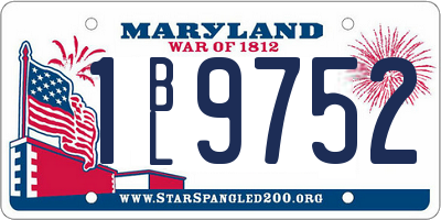 MD license plate 1BL9752