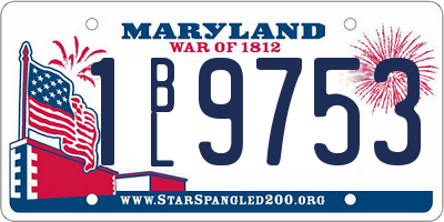 MD license plate 1BL9753