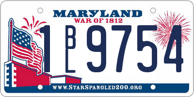 MD license plate 1BL9754
