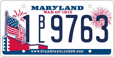 MD license plate 1BL9763