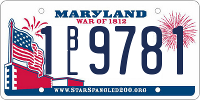 MD license plate 1BL9781