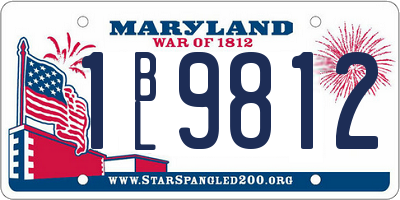 MD license plate 1BL9812