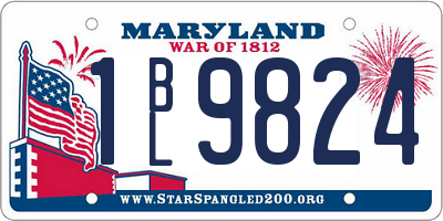 MD license plate 1BL9824