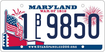 MD license plate 1BL9850