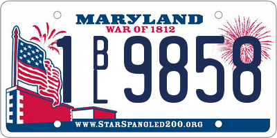 MD license plate 1BL9858