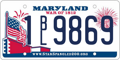 MD license plate 1BL9869