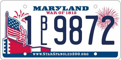 MD license plate 1BL9872