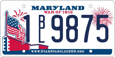 MD license plate 1BL9875