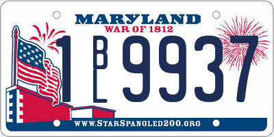 MD license plate 1BL9937