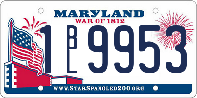 MD license plate 1BL9953