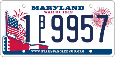 MD license plate 1BL9957