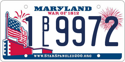MD license plate 1BL9972