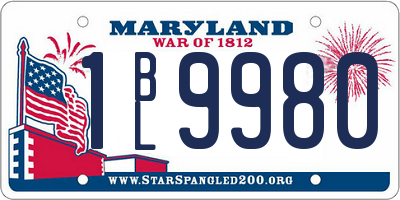 MD license plate 1BL9980