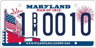MD license plate 1BM0010