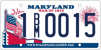 MD license plate 1BM0015