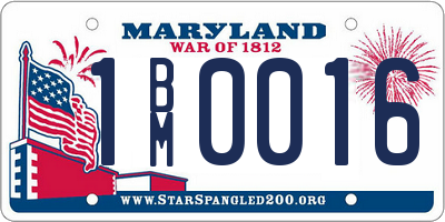 MD license plate 1BM0016
