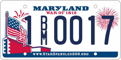 MD license plate 1BM0017