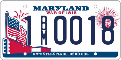 MD license plate 1BM0018