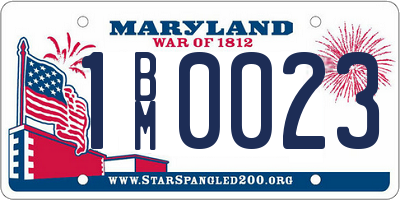 MD license plate 1BM0023