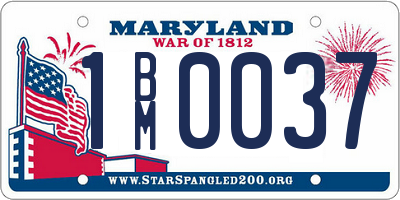 MD license plate 1BM0037