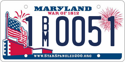 MD license plate 1BM0051