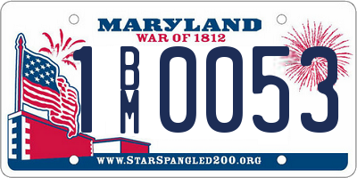 MD license plate 1BM0053