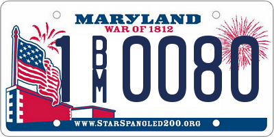 MD license plate 1BM0080