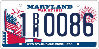 MD license plate 1BM0086