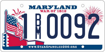 MD license plate 1BM0092