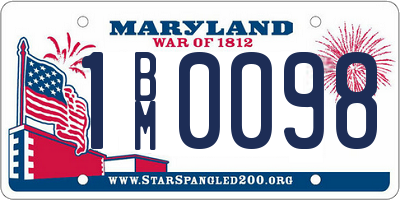 MD license plate 1BM0098